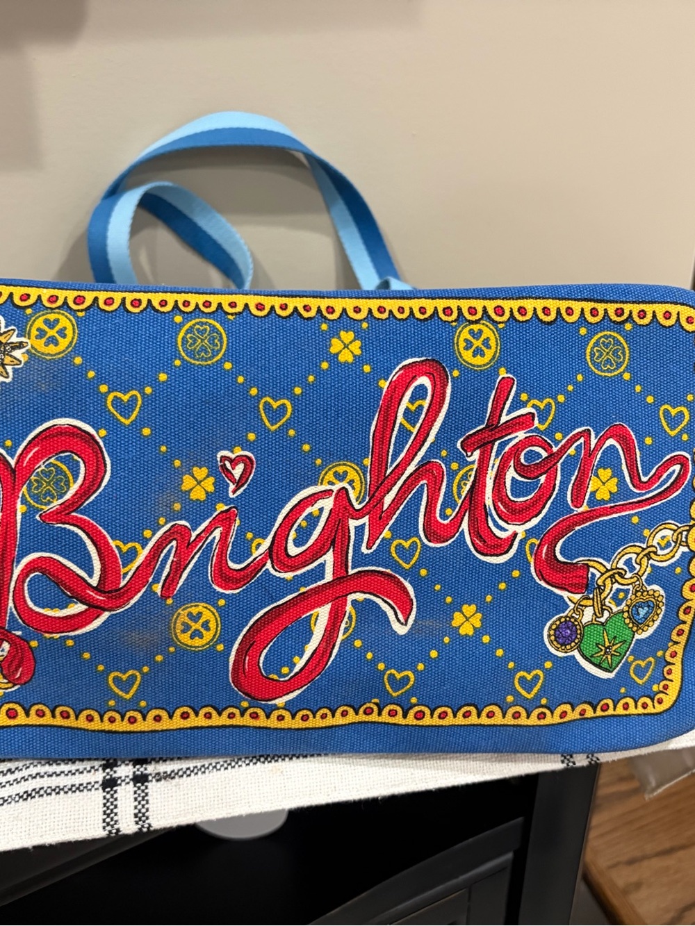 Brighton Blue Gem 'LOVE' Tote with Yellow Trim - Picture 5 of 5
